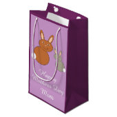 Moederdag Bunnies Personalized Gift Bag Klein Cadeauzakje (Voorkant Gekanteld)