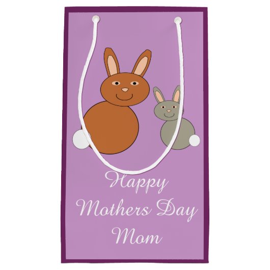 Moederdag Bunnies Personalized Gift Bag Klein Cadeauzakje (Voorkant)