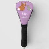Moederdag Bunnies Personalized Golf Driver Hoesje Golfheadcover (Voorkant)