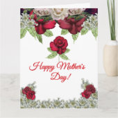 Moederdag Burgundy Blush Rozen Groen  Kaart (Voorkant)