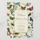  Moederdag Butterflies Birds Invitation Kaart (Voorkant / Achterkant)