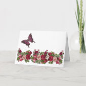 Moederdag Butterfly Rustic Rozen Burgundy Floral Kaart (Achterkant)