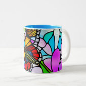 Moederdag Butterfly Tweekleurige Koffiemok (Voorkant rechts)