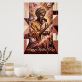 Moederdag Cadeau — Afrikaanse Moeder Baby Hemelse  Poster (Keuken)