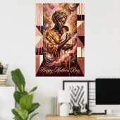 Moederdag Cadeau — Afrikaanse Moeder Baby Hemelse  Poster (Thuiskantoor)