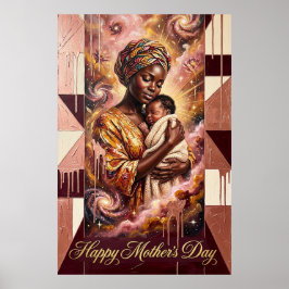 Moederdag Cadeau — Afrikaanse Moeder Baby Hemelse Poster
