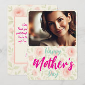 Moederdag cadeau bloemkaart feestdag kaart met eig (Voorkant / Achterkant)