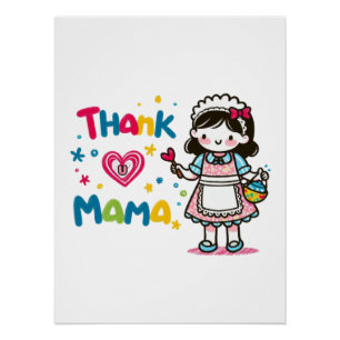 Moederdag cadeau   Dank je mama Perfect Poster