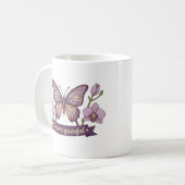 Moederdag cadeau - Dankbare Vlinder Bloemen Koffiemok (Voorkant links)
