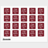 Moederdag cadeau diep rood stijlvol script vierkante sticker (Vel)