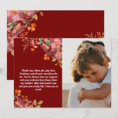 Moederdag cadeau en liefdevolle boodschap op maat feestdagenkaart (Voorkant / Achterkant)