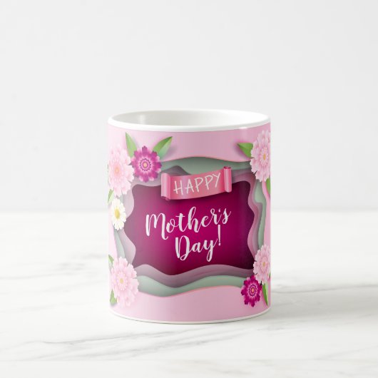 moederdag - cadeau Floral Ornament Decoration Koffiemok (Center)