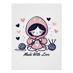 Moederdag Cadeau   Gemaakt Met Liefde Perfect Poster