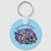 Moederdag cadeau gepersonaliseerd neon moeder zoon sleutelhanger (Voorkant)