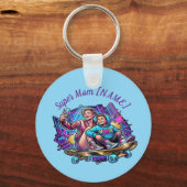 Moederdag cadeau gepersonaliseerd neon moeder zoon sleutelhanger (Voorkant)