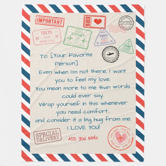 Moederdag cadeau - gepersonaliseerde moeder deken (Voorkant)