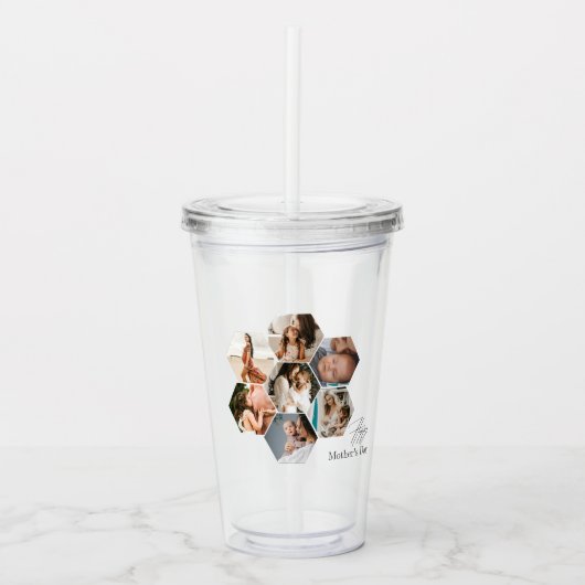 Moederdag Cadeau Gepersonaliseerde MOMMY Fotocolla Acryl Drinkbeker (Voorkant)
