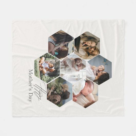 Moederdag Cadeau Gepersonaliseerde MOMMY Fotocolla Fleece Deken (Voorkant (Horizontaal))