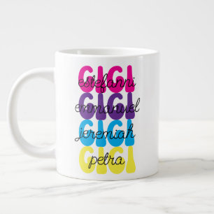 Moederdag Cadeau Gigi Retro Kinderen Namen Reus Ko Grote Koffiekop
