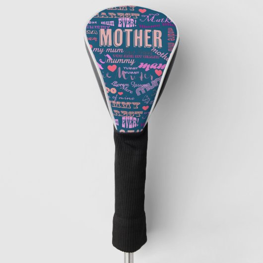 Moederdag Cadeau Golf Headcover Patroon Ontwerp (Voorkant)