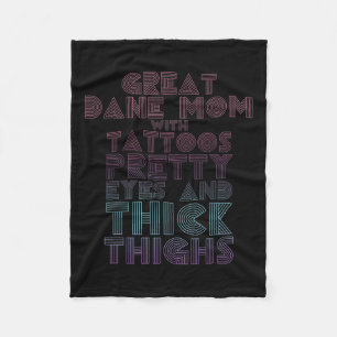 Moederdag Cadeau Great Dane Moeder Tattoos Hond Li Fleece Deken