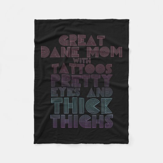 Moederdag Cadeau Great Dane Moeder Tattoos Hond Li Fleece Deken (Voorkant)