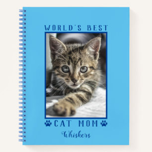 Moederdag cadeau kat poes poes poes foto blauw notitieboek