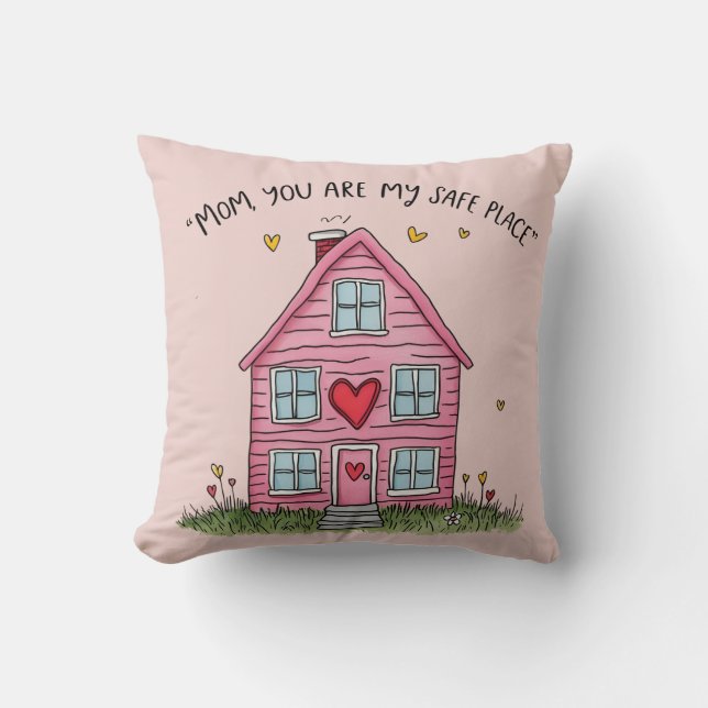 Moederdag cadeau - "Mam, je bent mijn veilige plek Kussen (Voorkant)