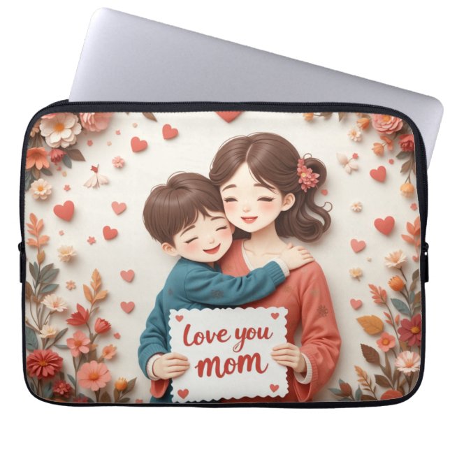 Moederdag cadeau mama laptop sleeve (Voorkant)