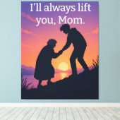 Moederdag Cadeau Moeder Citaat Canvas Muur Kunst Afdruk (Insitu (Houten vloer))