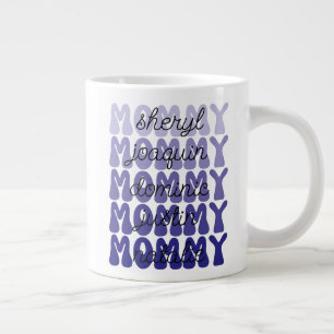 Moederdag Cadeau Moeder Retro Kinderen Namen Reuze Grote Koffiekop