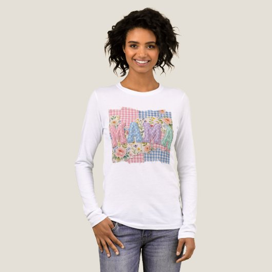 Moederdag cadeau. Patchwork Tri-Blend Shirt (Voorkant)
