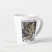 Moederdag cadeau poes Moeder van het Jaar Foto Pla Latte Mok (Rechterhoek)