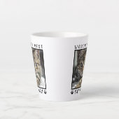 Moederdag cadeau poes Moeder van het Jaar Foto Pla Latte Mok (Voorkant)