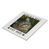 Moederdag cadeau poes Moeder van het Jaar Foto Pla Tegeltje (Zijkant)
