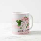 Moederdag cadeau Roze Bloemen Koffiemok (Voorkant rechts)