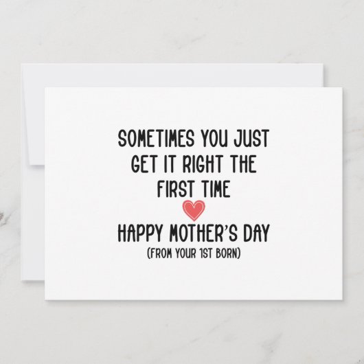 Moederdag Cadeau Van Eerstgeborene Cadeau voor Moe Kaart (Voorkant)