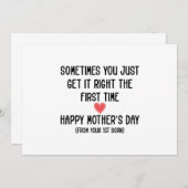 Moederdag Cadeau Van Eerstgeborene Cadeau voor Moe Kaart (Voorkant / Achterkant)