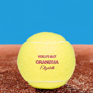 Moederdag cadeau voor beste oma - Roze bloemen Tennisballen