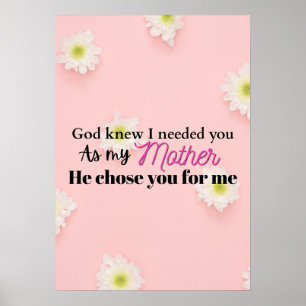 Moederdag cadeau voor christelijke moeder, geschen poster