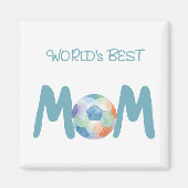 Moederdag cadeau voor de beste voetbalmoeder ter w magneet (Voorkant)