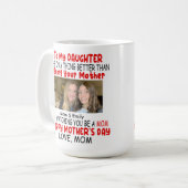 Moederdag cadeau voor dochter van mama koffiemok (Voorkant links)