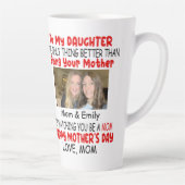 Moederdag cadeau voor dochtertje van mama Grappig Latte Mok (Rechts)