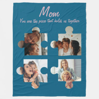 Moederdag Cadeau voor Moeder - 4 Foto Fleece Deken