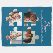 Moederdag Cadeau voor Moeder - 4 Foto Fleece Deken (Voorkant (Horizontaal))