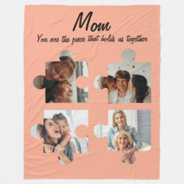 Moederdag Cadeau voor Moeder - 4 Foto Fleece Deken