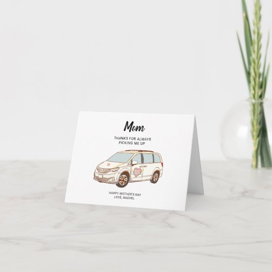 Moederdag Cadeau voor Moeder van Minivan Mama Feestdagen Kaart (Voorkant)