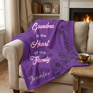 Moederdag cadeau voor oma van kleinkinderen fleece deken