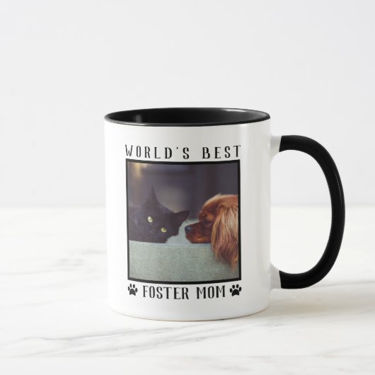 Moederdag cadeau voor pleegmoeder - hondenkatten f mok (Rechts)