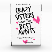 Moederdag cadeau voor tante roze harten foto Lijst (Voorkant)